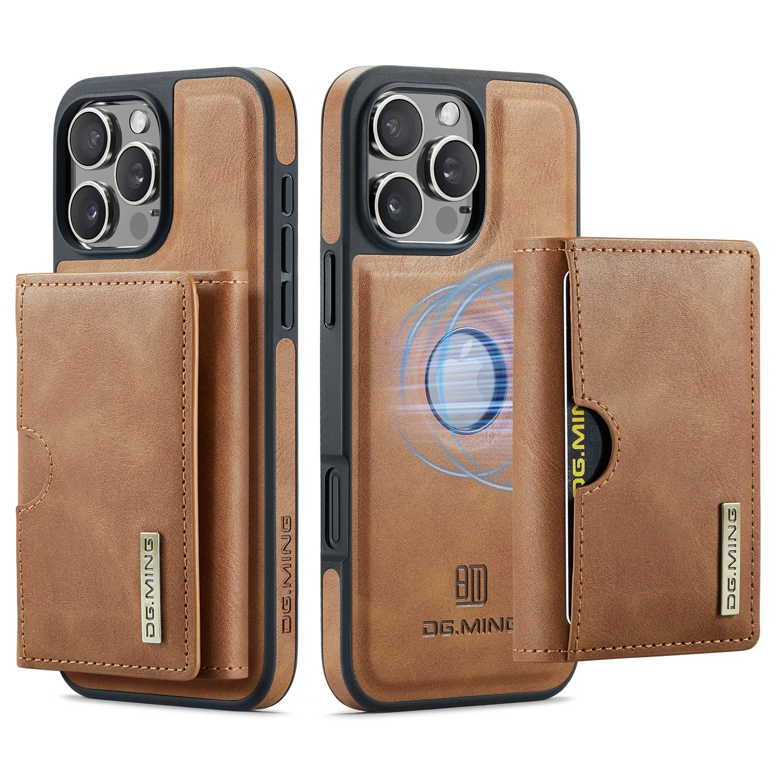 Versatile Detachable Magnetic Leather Wallet Case with RFID Protection