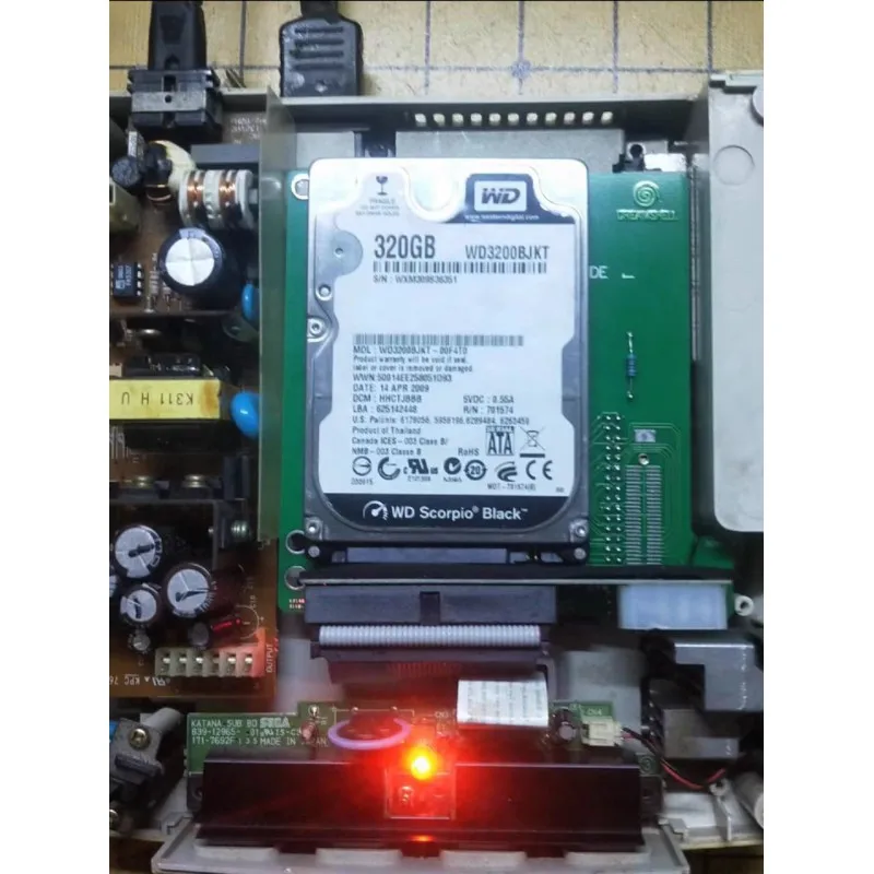 하드 드라이브 DreamPSU/DC 500GB 1TB가 장착된 레트로 오리지널 DreamCast DC 게임 콘솔