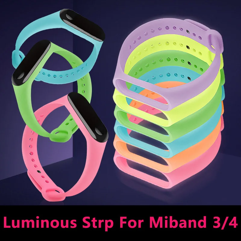 

Luminous Mi Band 6 5 4 3 Strap Wristbands Accessories Night Light Replacement for Xiaomi Smartband Xiomi Xaiomi Xiami Xaomi