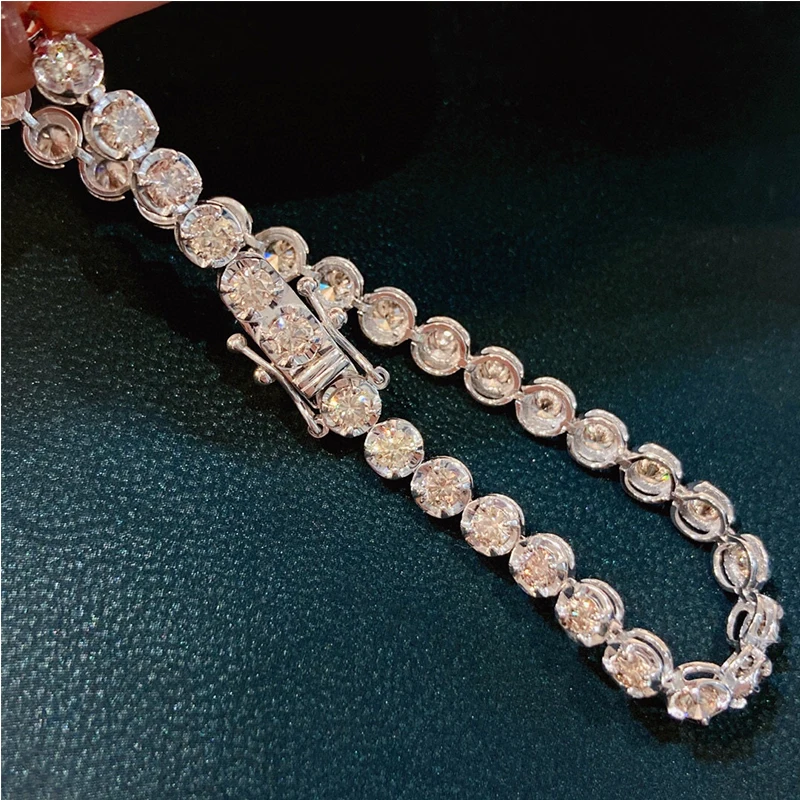 Sa03c10944d194d3f87e4c4660e325fe46 Aazuo Fine Jewelry Real 18K White Gold Natrual Diamond 5.0ct Classic Tennis Bracelets For Woman Upscale Trendy Engagement Party