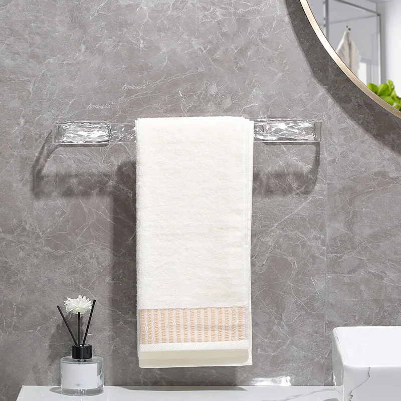 Description Picture 3 of itemTowel Rack No Punch Acrylic Self-adhesive Shower Room Storage Shelf Wall Hanging Shoes Drain Rack Household Bathroom Accessories