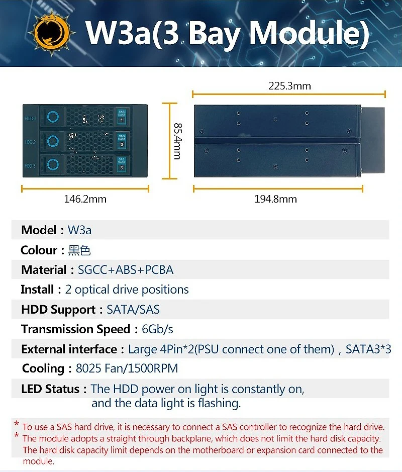 Módulo Chassis Armazenamento Expansão 5,25 