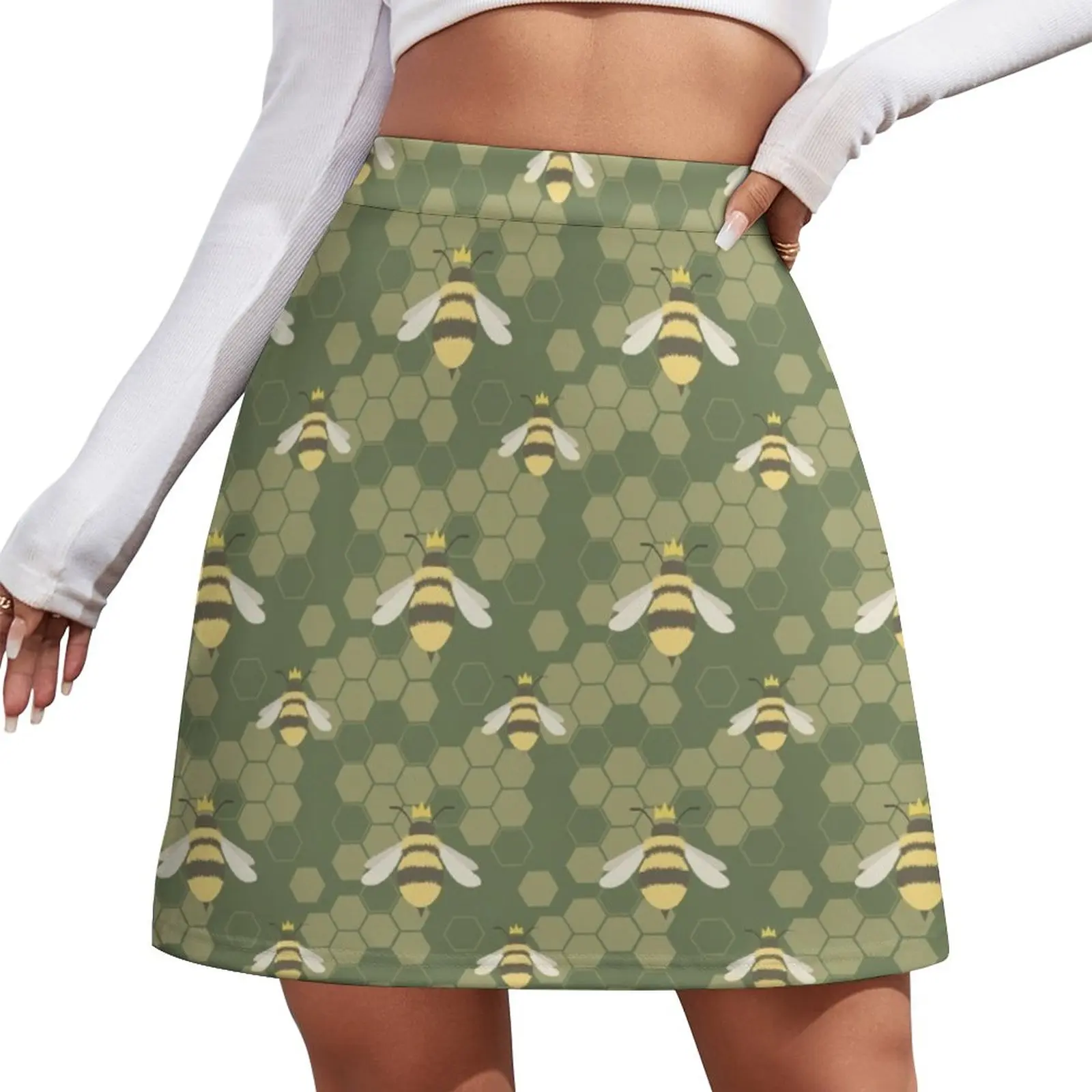 

Queen Bee Pattern Mini Skirt fashion midi skirt for women