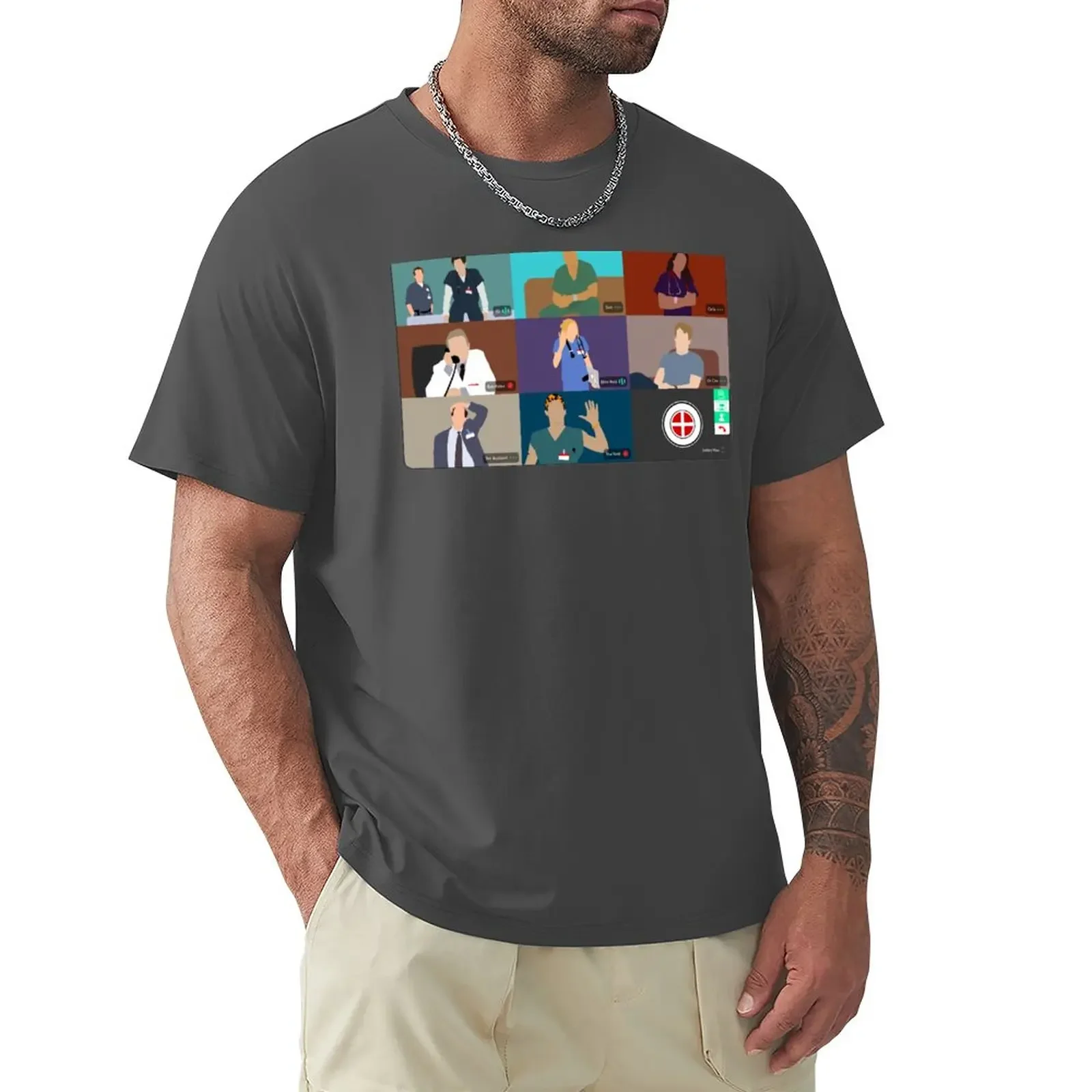 Scrubs Virtual Hangout T-Shirt Customs Boys Whites Mens Plain T-Shirt