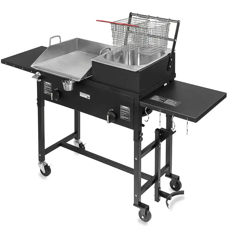 

Fryer w/Flat Top 58,000 BTU Double Burner Propane Stove