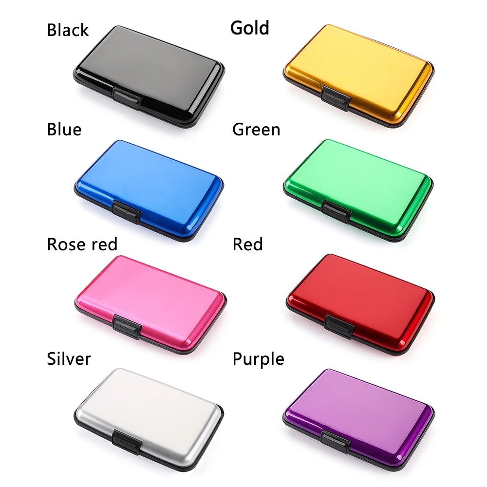 RFID Blocking Credit Card Holder Coin Purse Aluminum Metal Waterproof Anti-Theft Wallet Business Card Case for Men Women