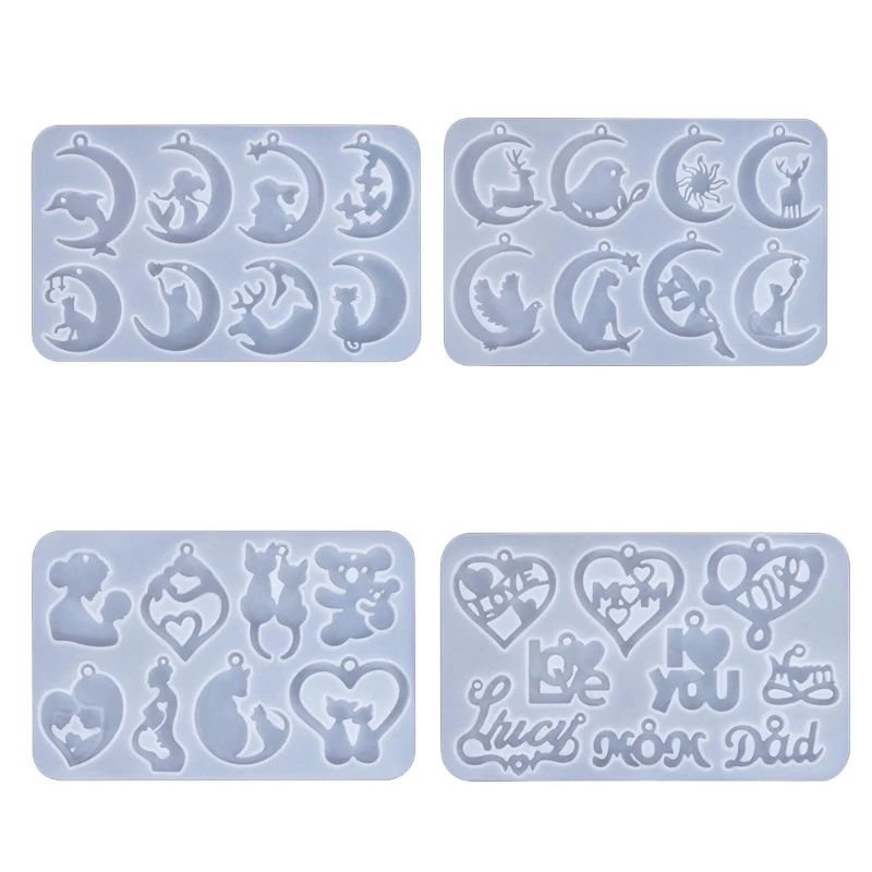 

Милые звезды сердце силиконовая форма для сережек DIY брелок кулон поделки из смолы Луна кошка звезды смоляная форма для женщин