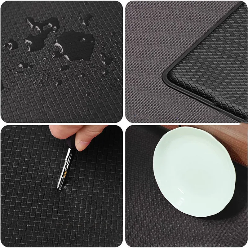 Kitchen Rugs, Non Skid Waterproof Kitchen Mats Anti-fatigue Thick Cushioned Floor  Rug( Size,color : 45x120cm-black