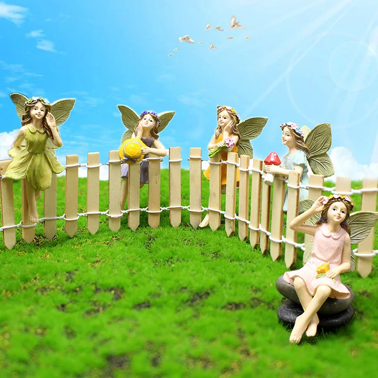 

5pcs Fairies New Flower Pendant Pendant Resin Fairy Statue Decorative Garden Potting Decoration