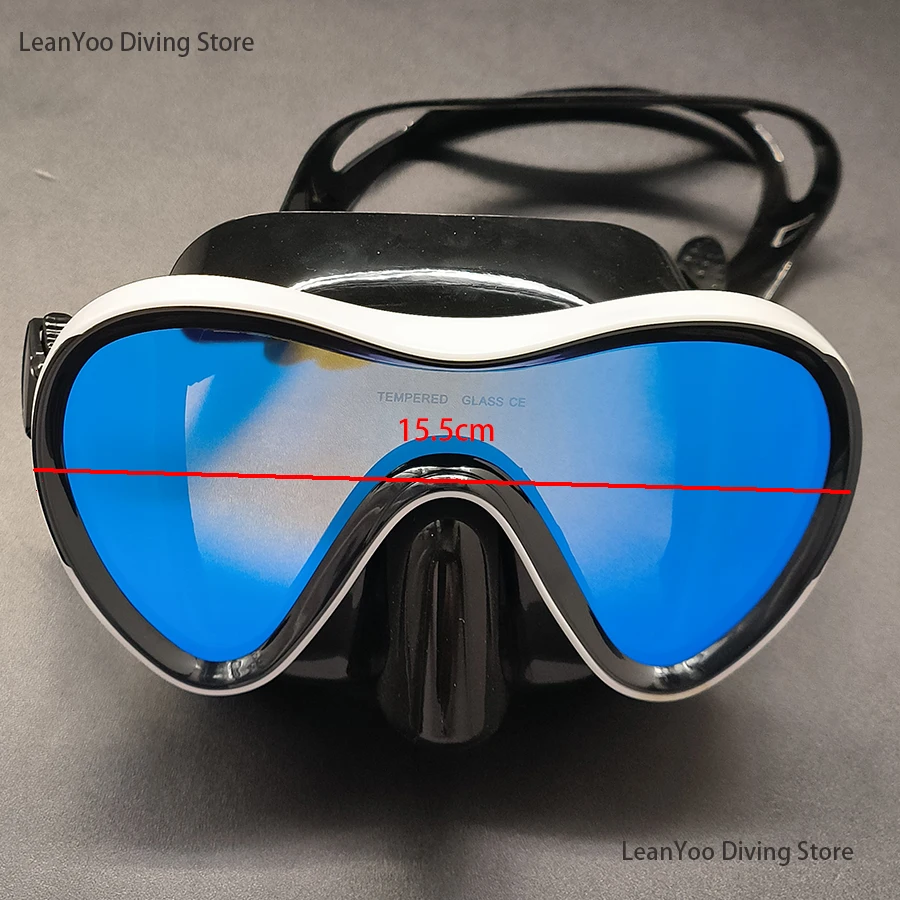 Outdoor Mirror Tempered Glass Snorkelling Mask UV Protection Diving Goggles For Swimming Pack In Black Zipper Box