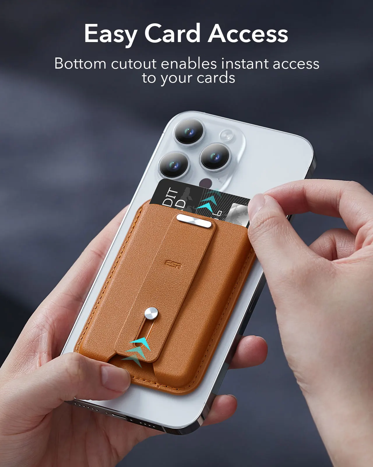 Acceso rápido a tarjetas en la Magsafe Wallet Grip ESR