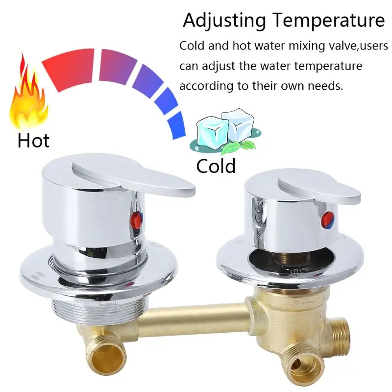Brass Dual Mixing for Valve Water Outlet Thread Screw 3 Way For Kitchen