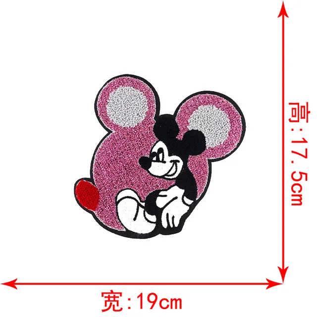 Disney Sequins Clothing Patch Mickey Minnie Mouse Patches Cartoon Sew Clothes Patch for T-shirt Coat DIY Decoration Women Gift Lemon Yellow