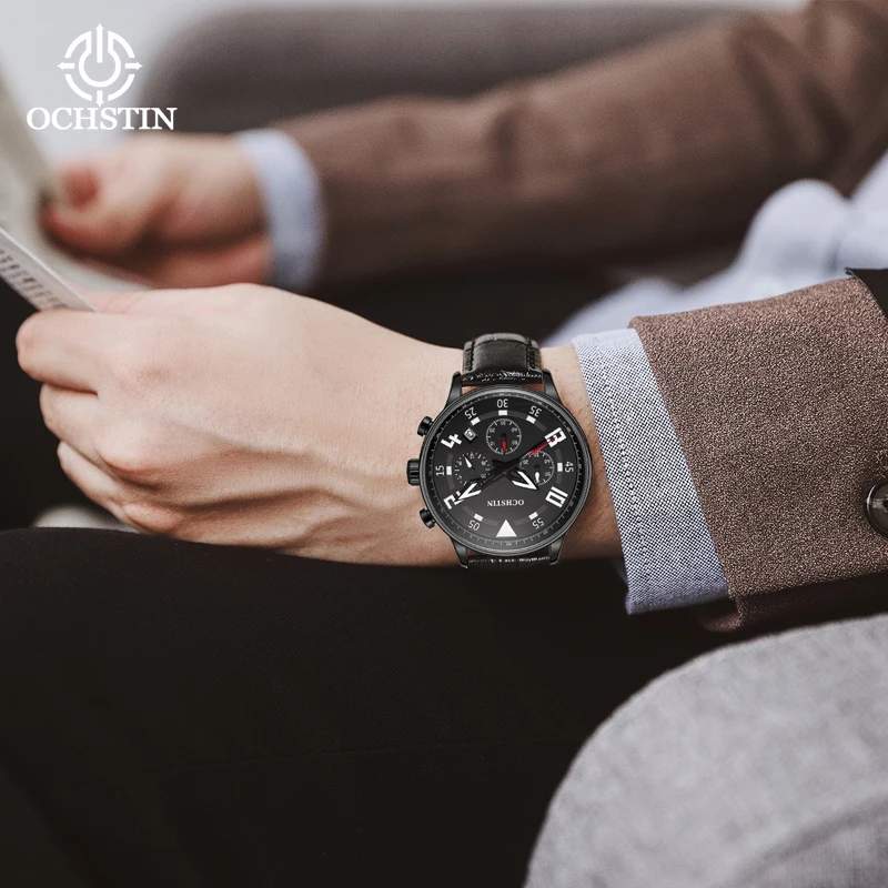 Ochstin original brand PROMINENTE celebrity casual series simple multi-functional quartz movement light men's quartz watch