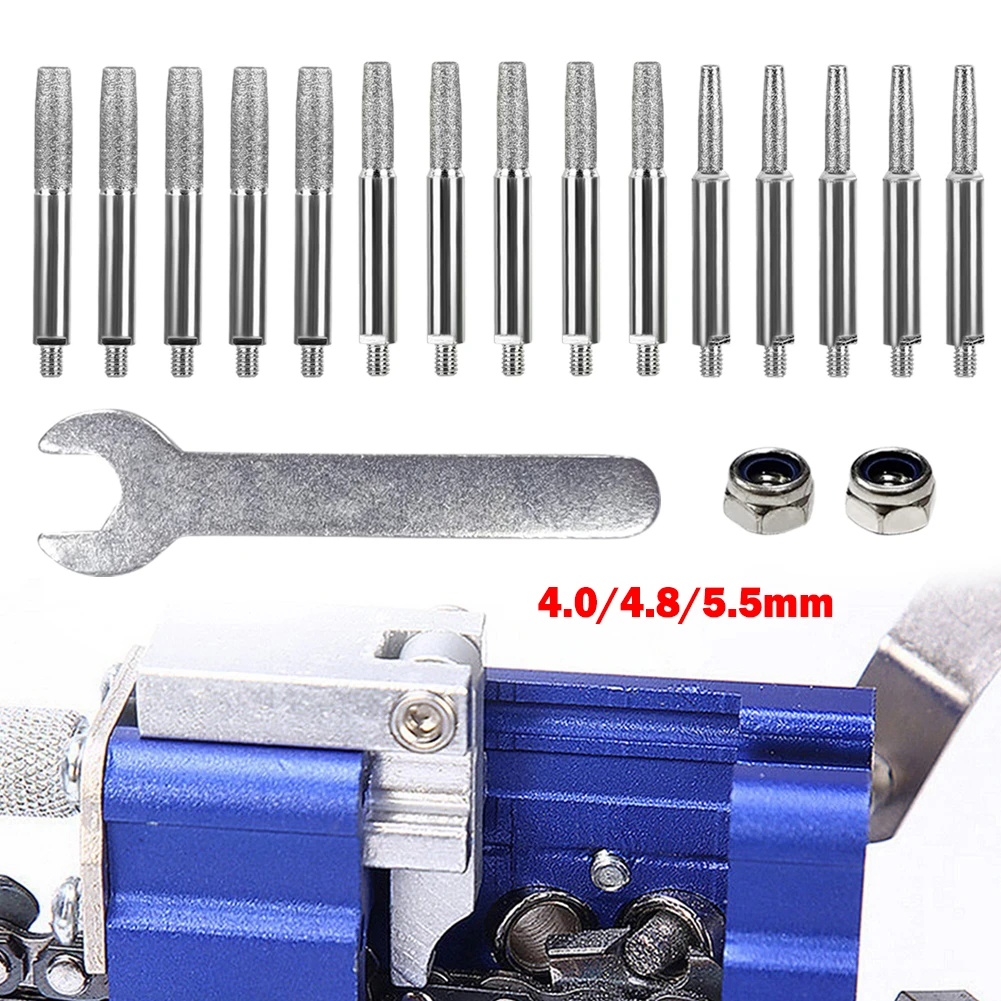 Chainsaw Sharpener Parts Diamond Coated Cylindrical Burr 4/4.8/5.5mm