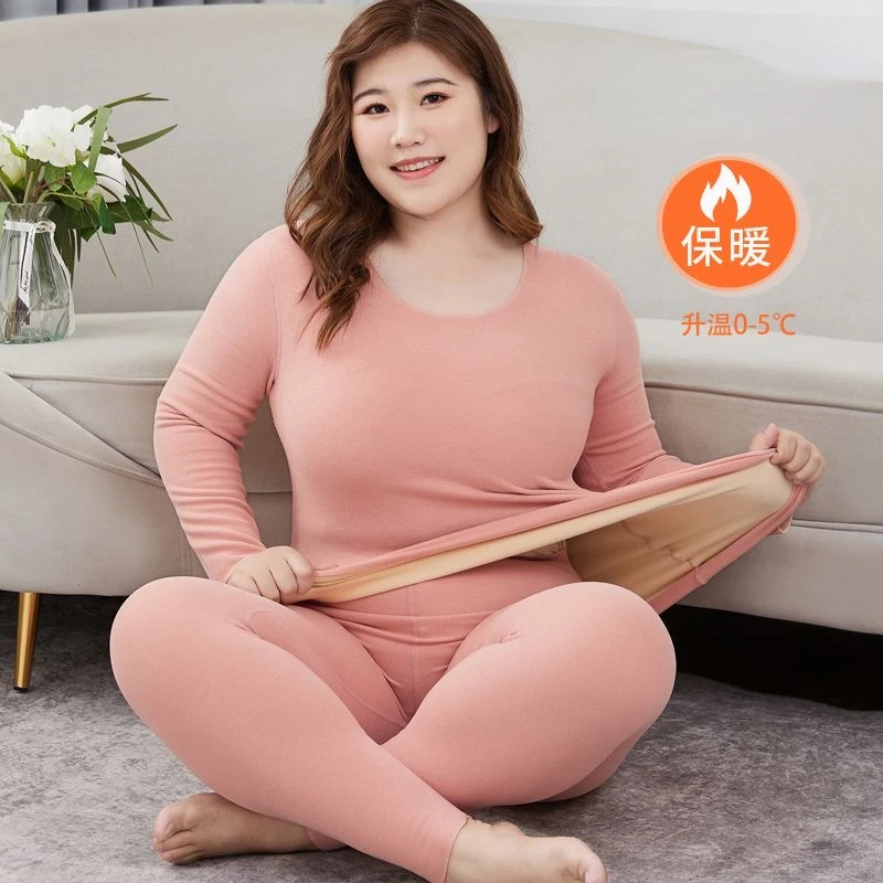 Winter New Women Thermal Underwear Sets O Neck Fleece Thickened Long Sleeve Plus Size Warm Windproof High Qaulity Women Sets