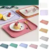 Plastic Wheat Straw Storage Tray Eco-friendly Large Capacity Rectangular Serving Tray Exquisite Fruit Salad Tray Hotel 5