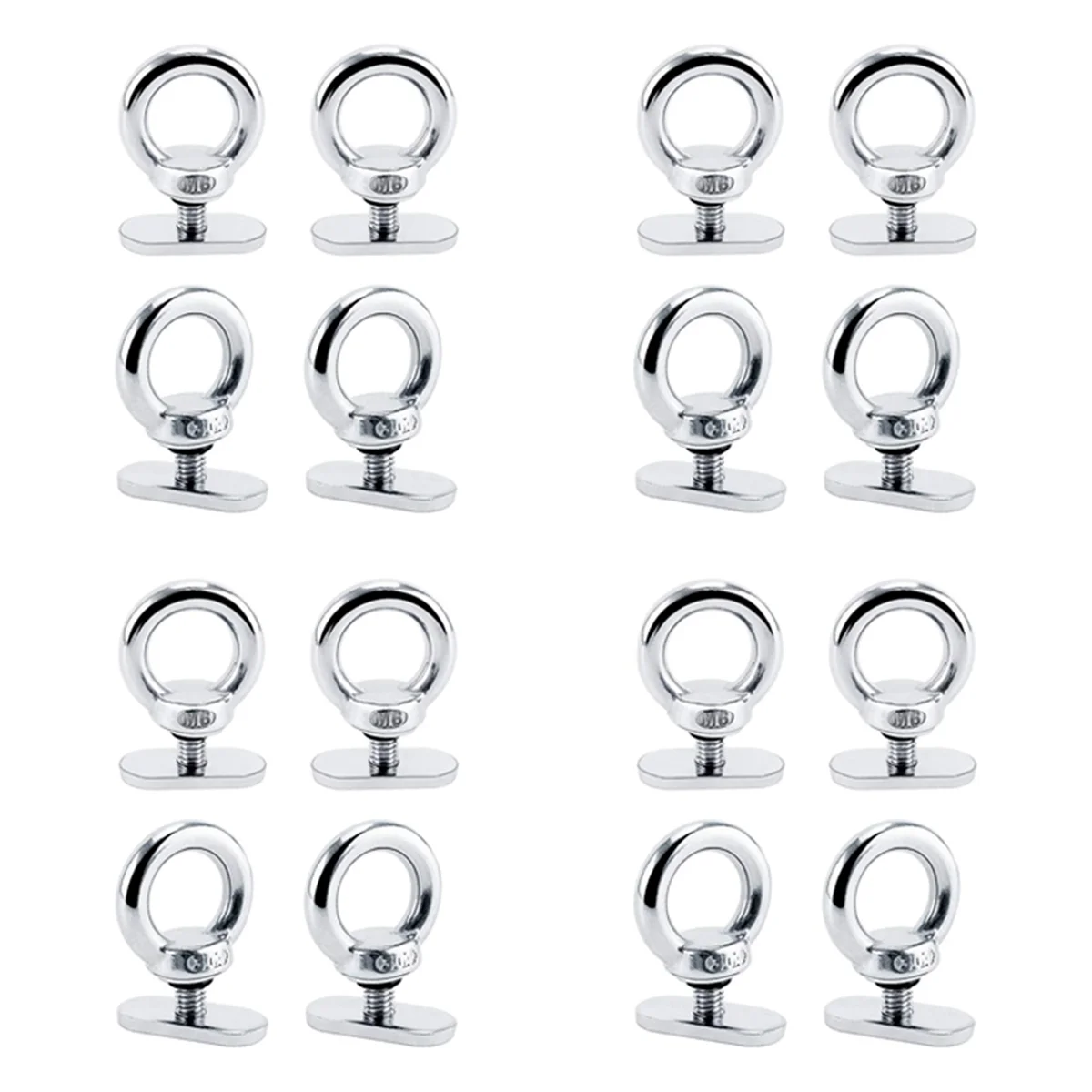 

16Pack Stainless Steel Kayak Track Mount Tie Down Eyelet Rail Accessory for Kayak Canoe Boat