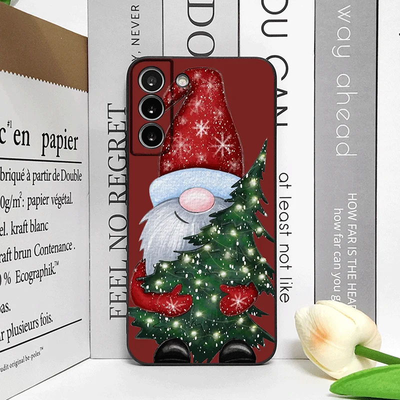 Festive Santa Claus & Christmas Tree Design Soft Phone Case Cover