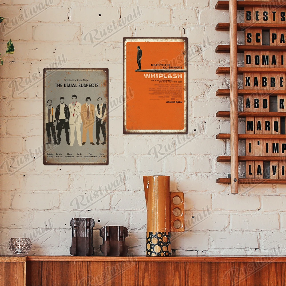 Rust Wall Wood Wall Art Metal Sign Decor Vintage Tin Plaque Poster 7.87x11.8 inches For Man Cave Bedroom