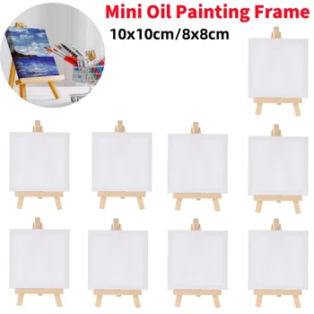 12 pezzi mini cornice per pittura a olio 8*8 cm/10*10 cm cavalletti + tele kit disegno fai da te piccolo tavolo cavalletto per la scuola di nozze