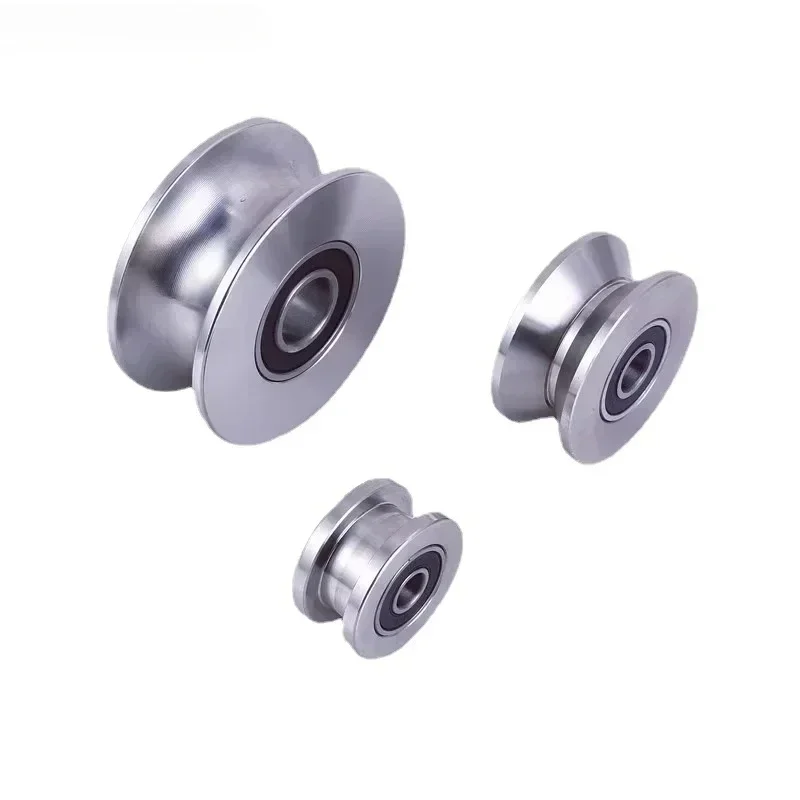 Stainless Steel Track Pulley Bearing Wheel V/U/H Type Wire Rope Lifting Pulleys Household Hardware Accessories 1pc