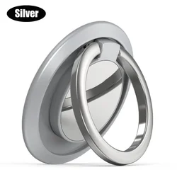360° Rotating Magnetic Phone Ring Holder and Stand (Silver)