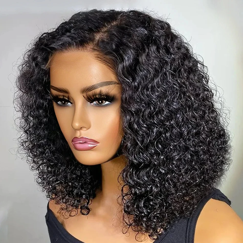 

Curly Bob Lace Frontal Wig Human Hair 13x4 Deep Wave HD Transparent Lace Front Wigs Bob Lace Frontal Wig Human Hair
