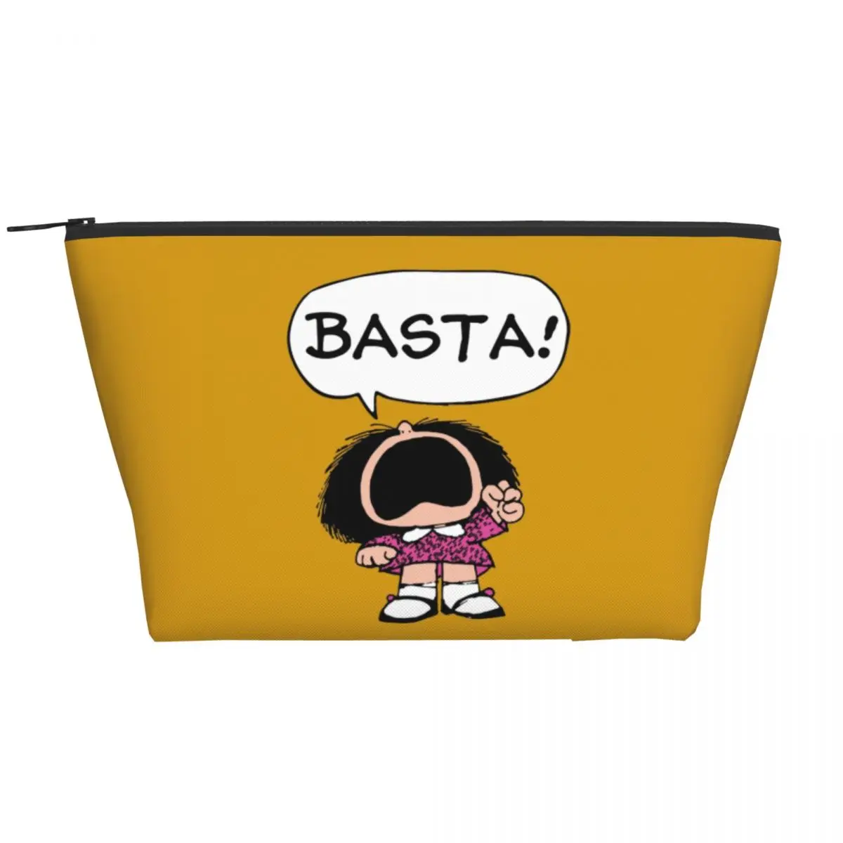 

Косметичка Mafalda Basta на заказ, женская сумочка для туалетных принадлежностей Quino, аргентинский мультяшный органайзер для косметики, Дамский бокс для хранения косметики