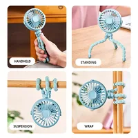 Ventilateur de poussette pour bébé, Rechargeable à main, USB, sans lame, petits ventilateurs pliants, Mini ventilateur, Table silencieuse, refroidisseur d'extérieur, ventilateur de cou 5