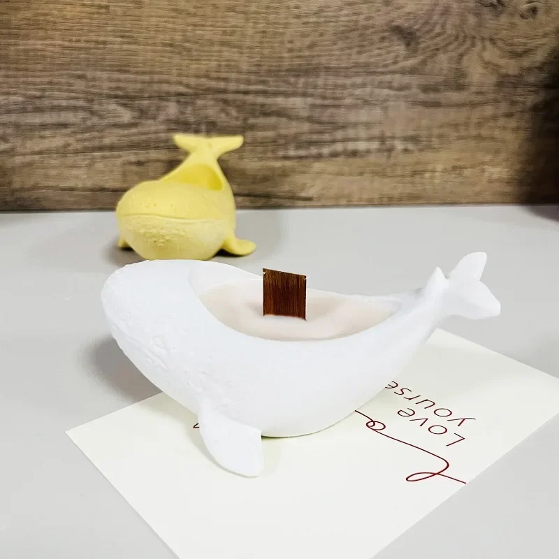 Small Whale Candle Silicone Mold Whale Trinket Box Resin Mold Succulent Planter Concrete Candle Vessel Cement Decor Molds