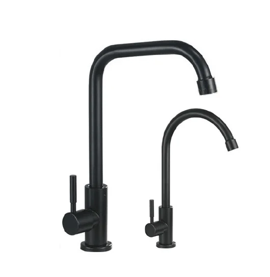 

SUS304 black color kitchen faucet single cold water