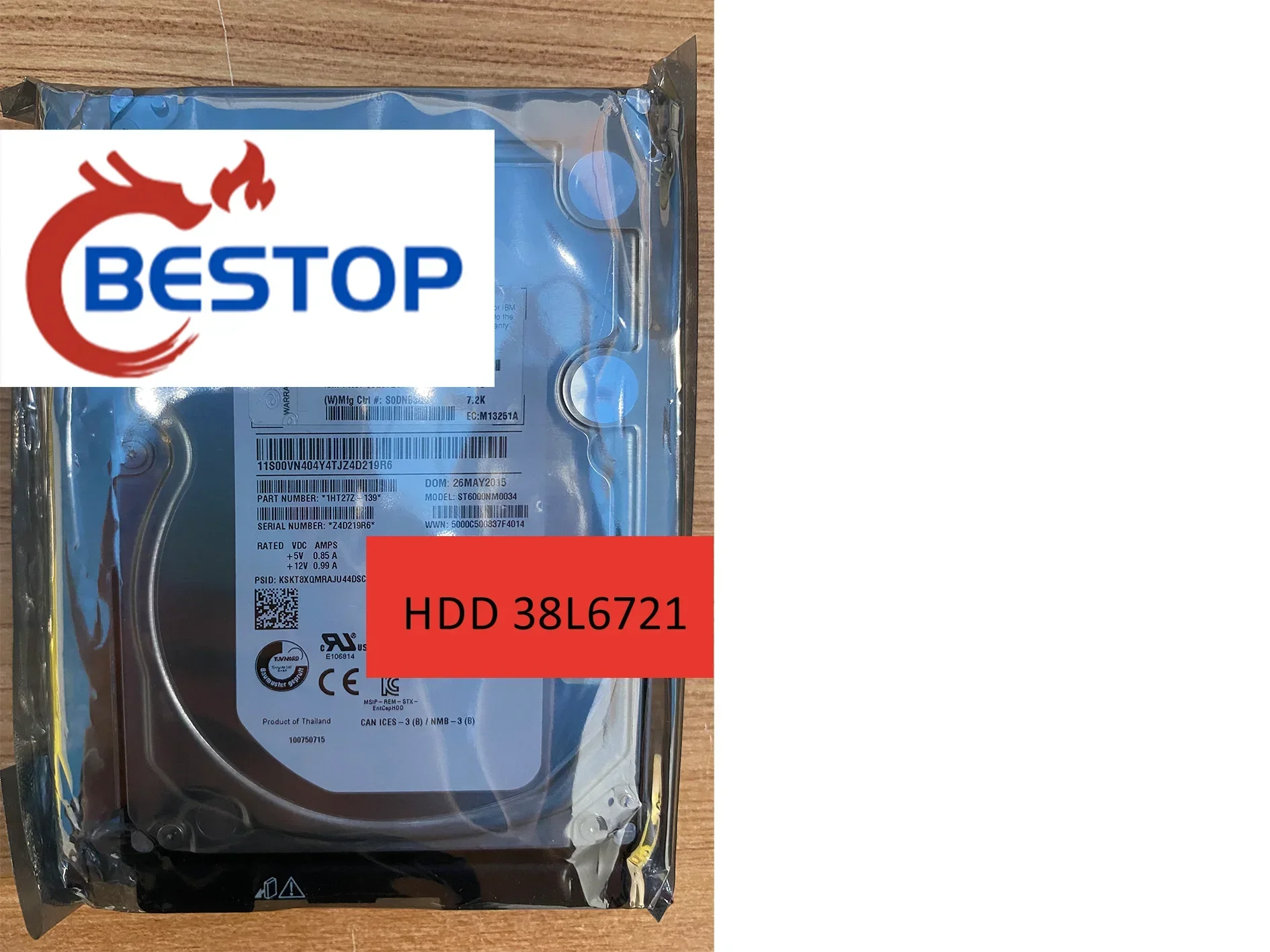 

Server ST6000NM0034 38L6721 6T 7.2K Power Systems HDD Mfg Technology LLC Hard Disk Drives