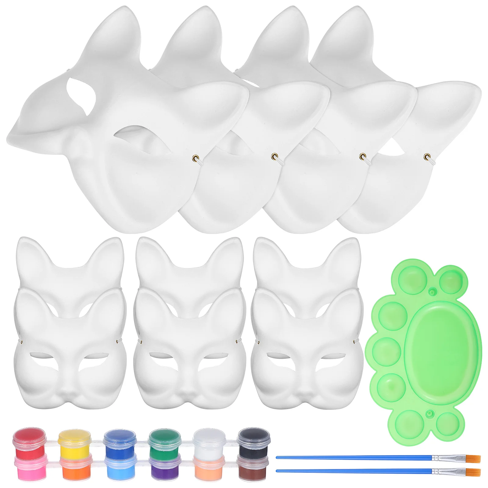 

Graffiti Mask Halloween Eye Cosplay Party Fox Masks Half Paper Cat To Paint Blank Decorate