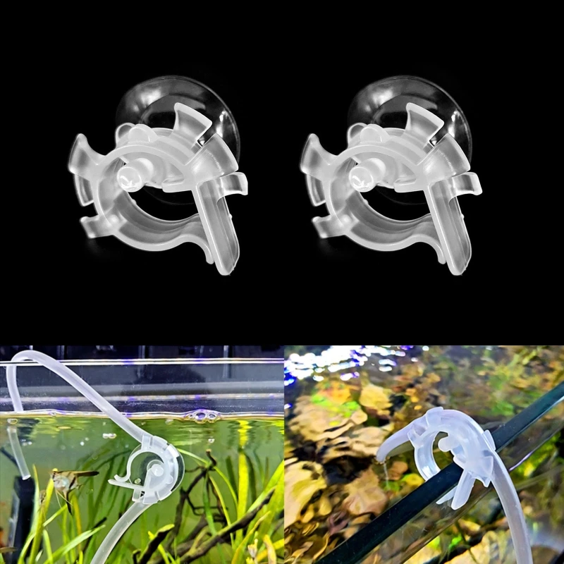 Fish for Tank Mounting Clip Water Pipe Clamp Clips Plastic Hose Holder with Suction Cup for Maximum 0.24 Inches Air Hoses aquarium clip holders aquarium hose holder aquarium clip holder
