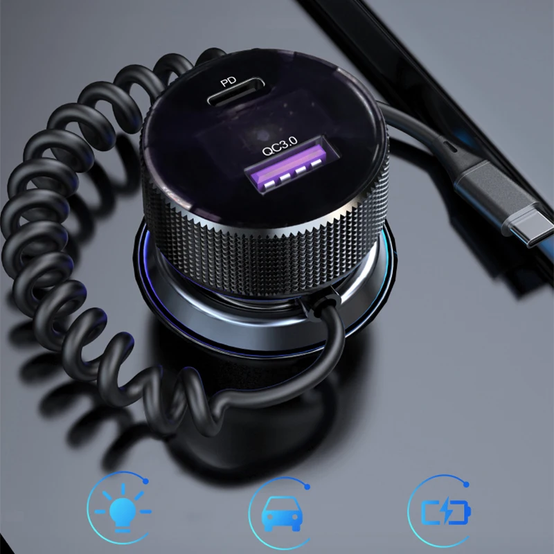 

Bluetooth-compatible 5.0 Car Charger FM Transmitter Auto Modulator Mp3 Player Hands-free Call Car Kit Type C Usb 3.1A Charger