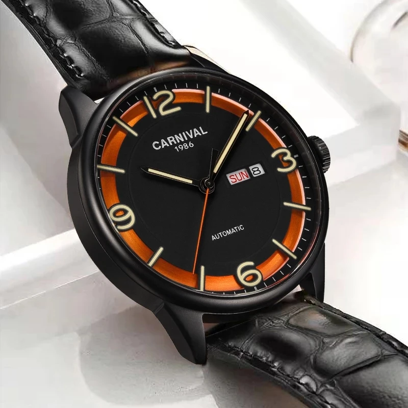 

CARNIVAL Brand Automatic Fashion Watch Man Luxury Waterproof Luminous Calendar Business Mechanical Wristwatch Relogio Masculino