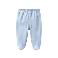 Infant Newborn Baby Boy Girls Pants 100% Cotton Pantihose Foot Binding Solid Color Trousers 0-12 Months 2