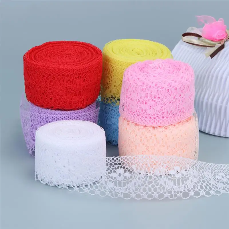 10Yards White Lace Ribbon Home Handmade Crafts Material Hollow Out Floral Lace Tape DIY Apparel Sewing & Fabric ﻿