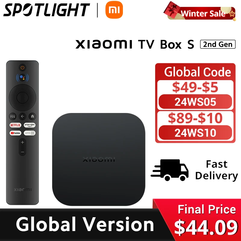 Global Version Xiaomi Mi Tv Box S 2nd Gen 4k Ultra Hd Bt5.2 2gb