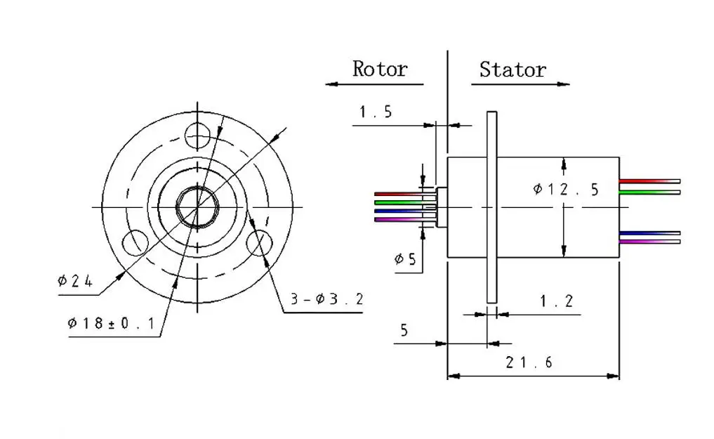 2/4//6/8/12/18 Kanal Micro Drehen Schleifring 2A Durchmesser 12,5mm Für RC Bagger Modell DIY PTZ Gimbal Elektrische Kollektor Ringe – Detail 4