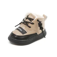 Winter Baby Shoes Infant Girls Boys PU Leather Cotton Boots Warm Thicken Plush Kids Shoes Soft Sole Non-Slip Walking Snow Boots 5