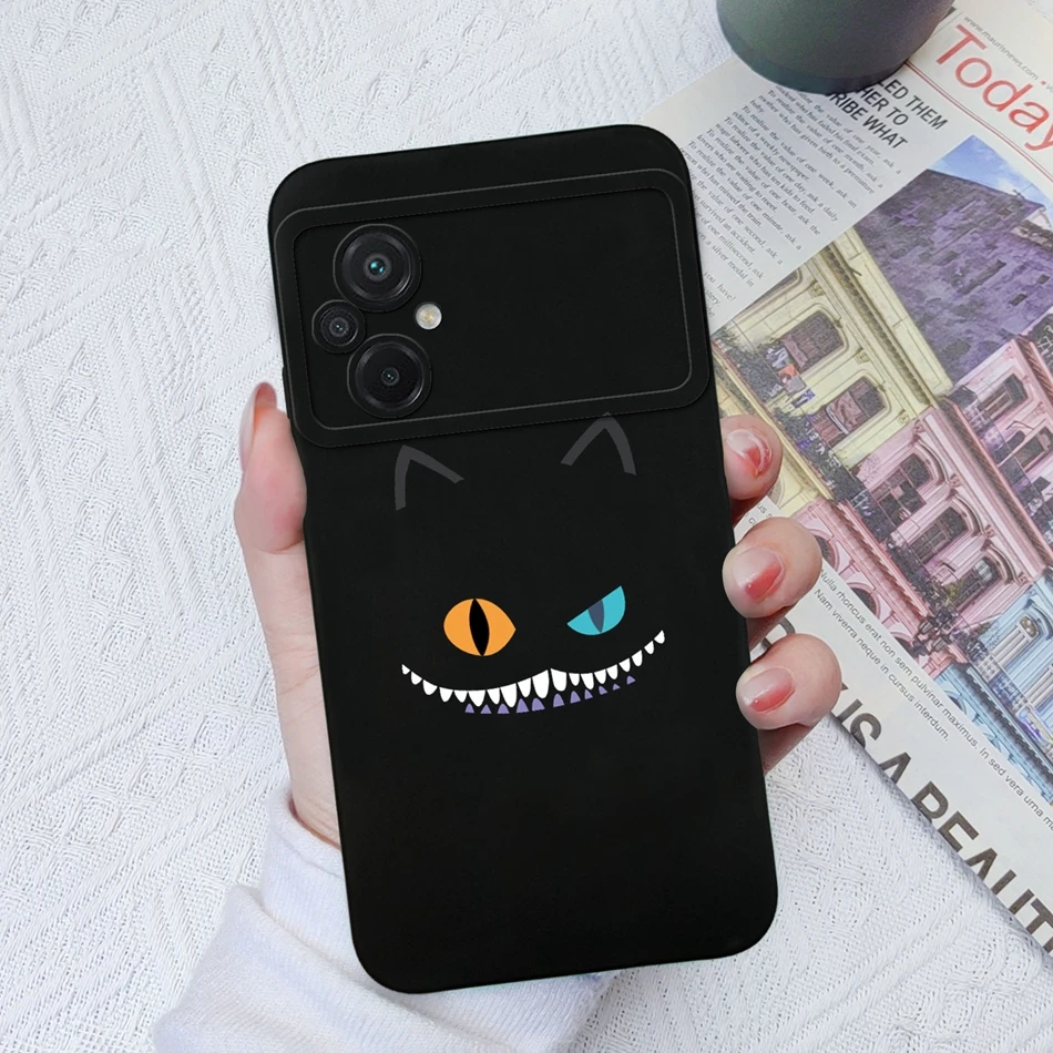 Premium Liquid Silicone Monster Cat Phone Case with Camera Protection – Enhanced Bumper Back Cover