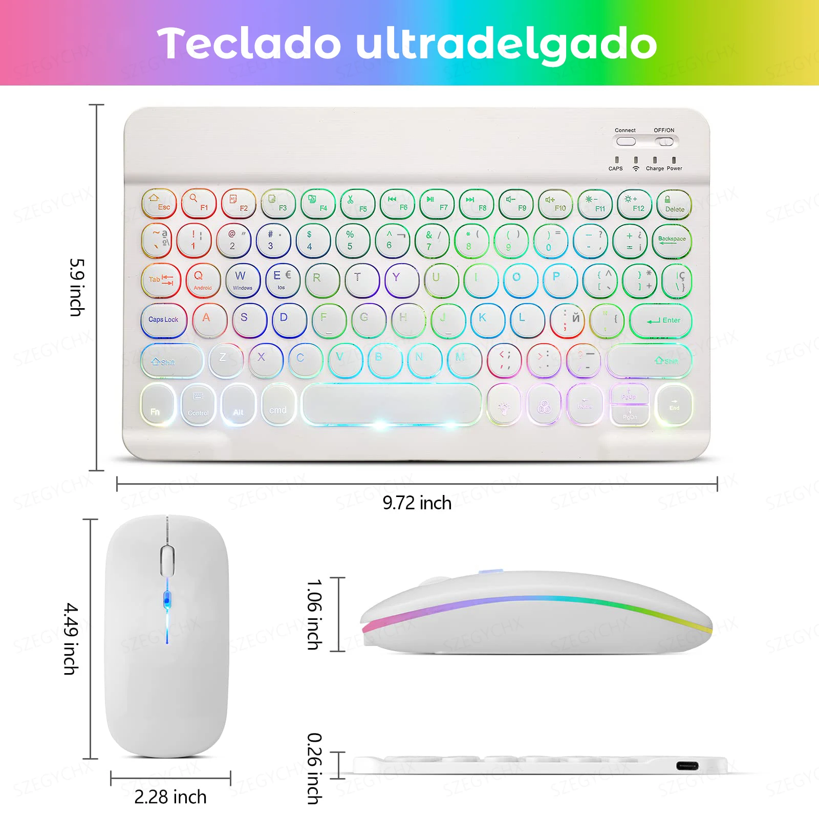 teclado inalámbrico español con Ñ for iPad 9 Generation Keyboard Mouse 11/10/9 inch Air Pro Tablet Keyboard for xiaomi Samsung Huawei mini teclado inalámbrico