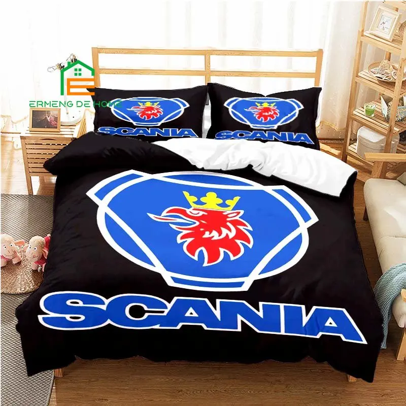 Scania Truck Logo Duvet Cover Set Bedding for Aldult Kids Bed Set Game Quilt Cover Comforter Cover Bedding Set