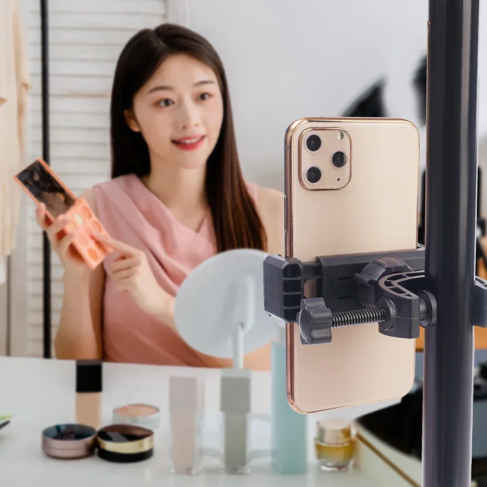 Universal Tripod Phone Holder - Adjustable Clip-on Mount for Webcast and Photography