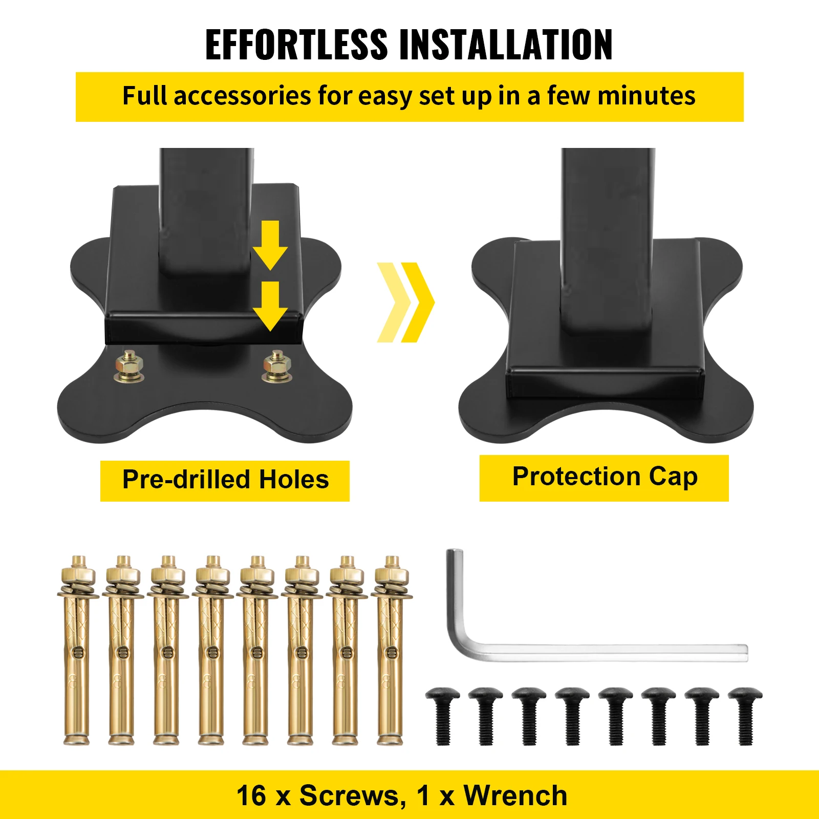 Stair handrail VEVOR Outdoor Stairs Handrail Step Handrail Railing Fit 3-4 Steps Adjustable from 0 to 30 Degrees Stairs Railing Kits