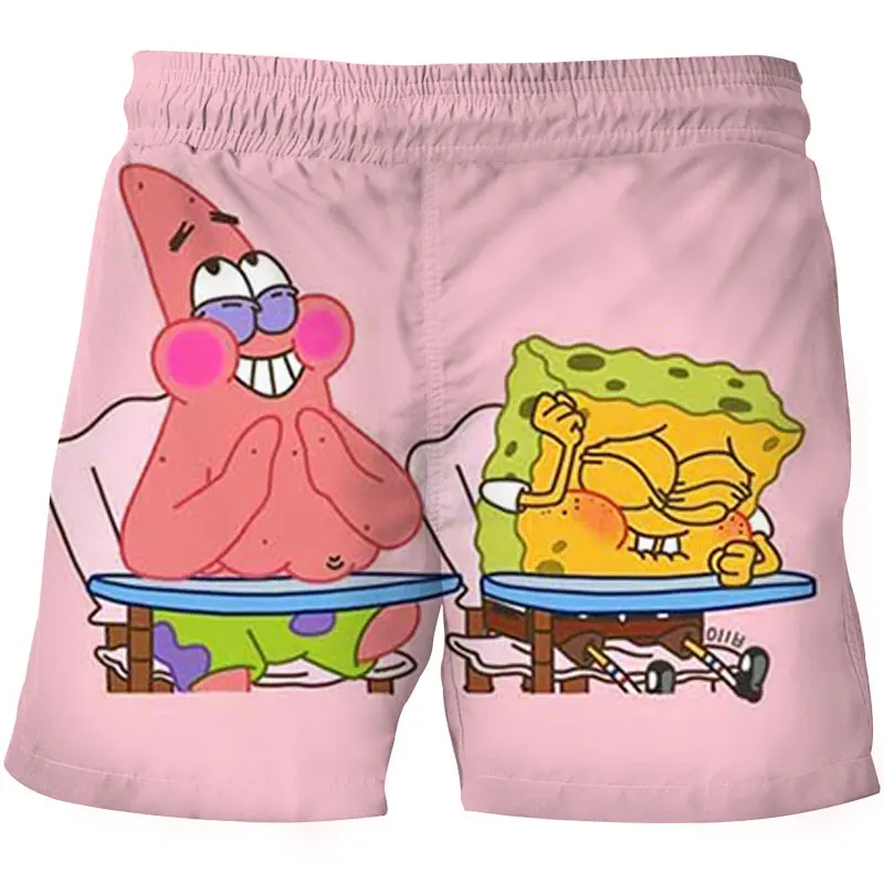 Детские летние шорты с 3D-принтом вентиляция модные крутые Мультяшные Spongebobg для