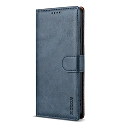 Leather Phone Case with Flip Book Card Wallet Cover for S24 (Blue)