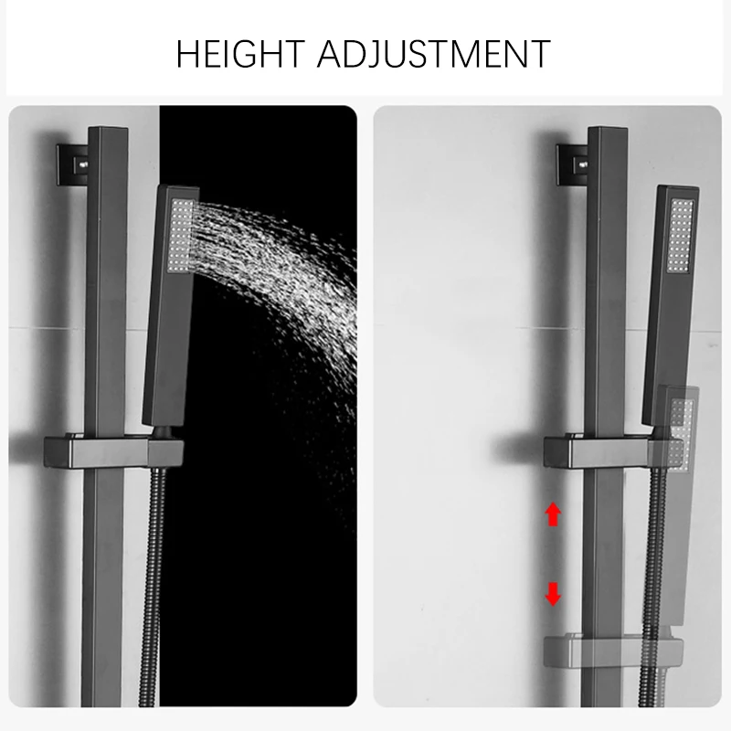 Bathroom Shower Faucet Bath Shower Mixer,25cm Long Spout Wall Mount Bathtub Faucet With Shower Spray Shower System 3